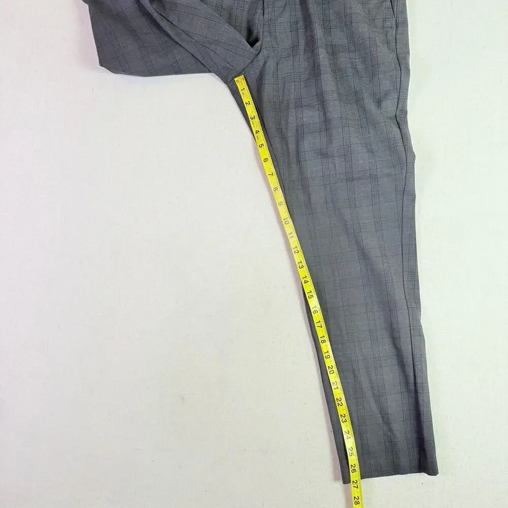Banana Republic Slim Tapered Gray Plaid Pants Mens 32x30 Preppy Grunge Gothic